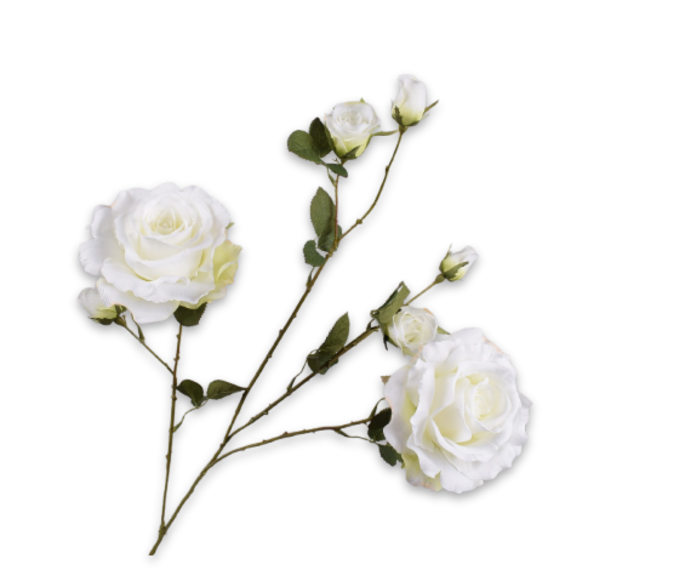 Rose Spray, Hvid 94cm / Silkeblomster
