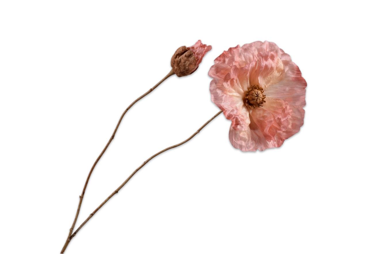 Poppy Stem, Pale Pink 82 cm / Silkeblomst
