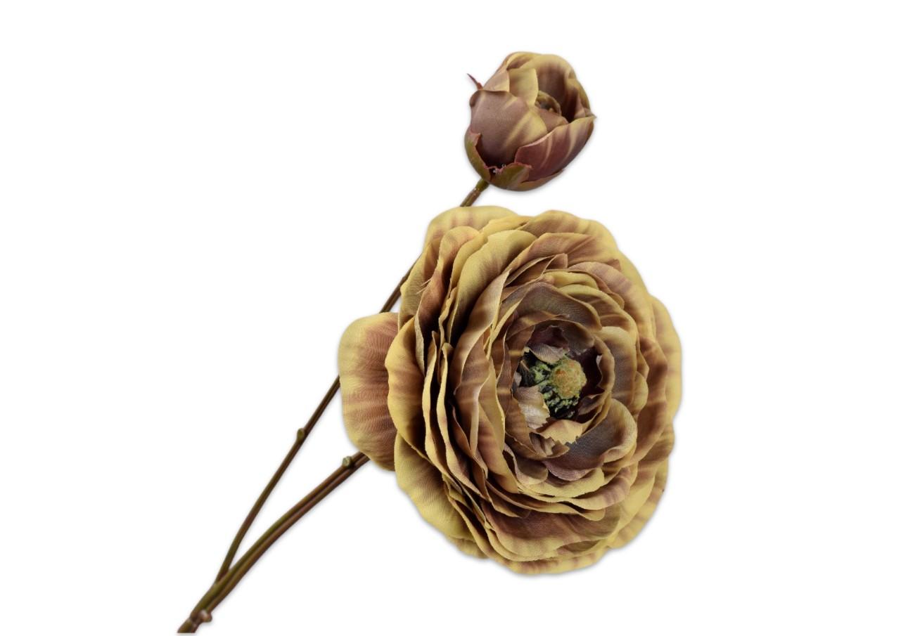 Ranunculus Spray, Brun 62 cm / Silkeblomst