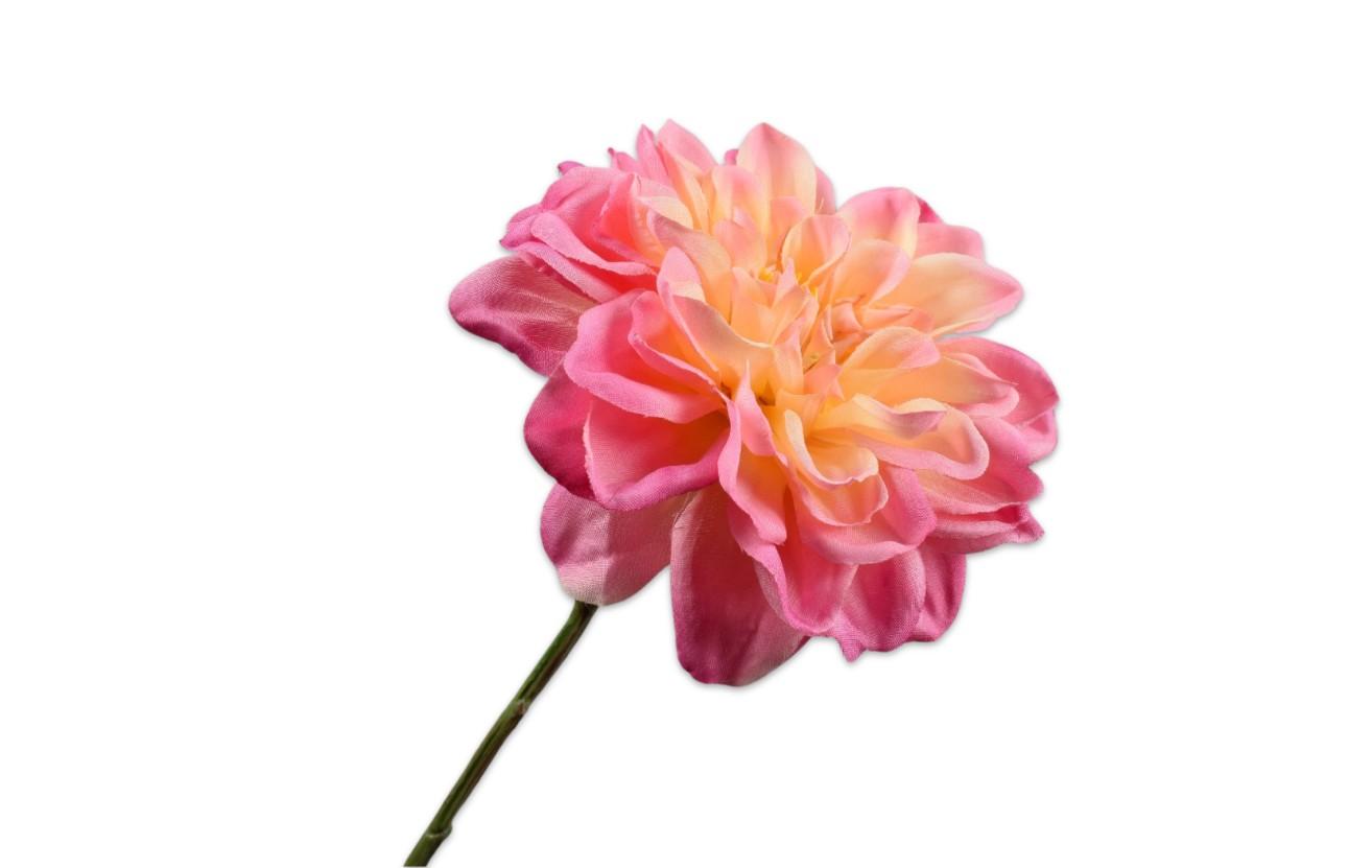 Dahlia Spray, Pink/Gul 68 cm / Silkeblomst