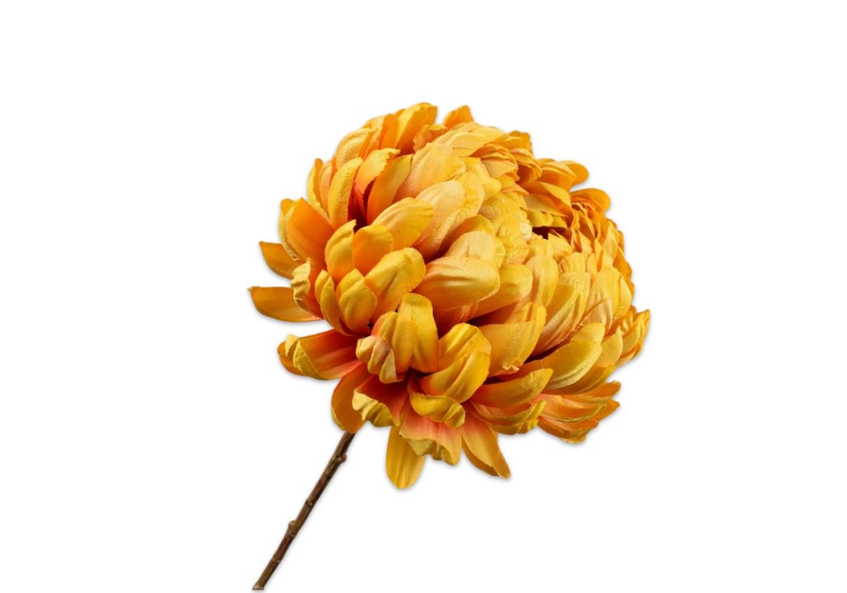 Chrysanthemum Spray, Gul 76 cm / Silkeblomst
