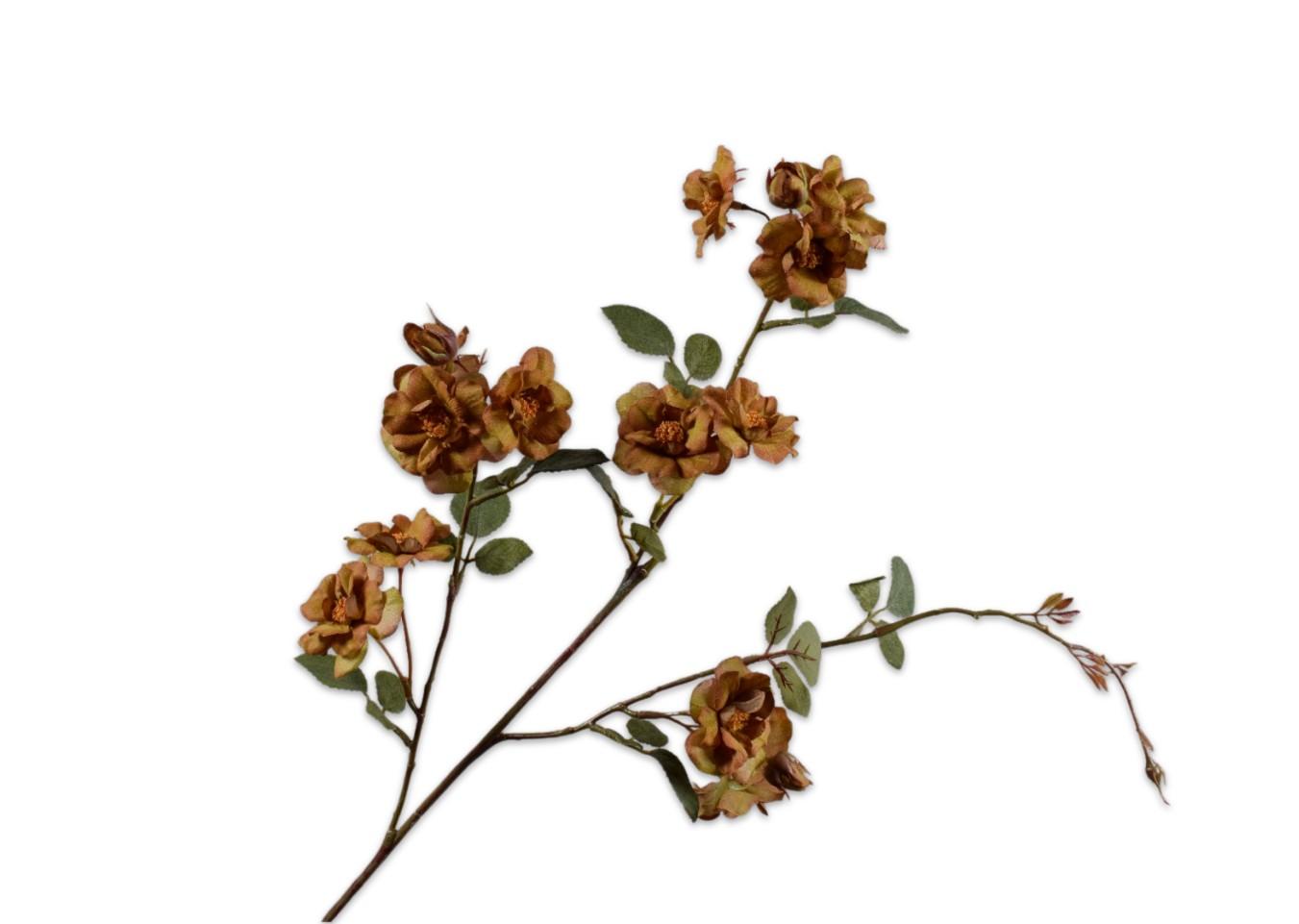 Rose Spray, Grøn/Brun 86 cm / Silkeblomst