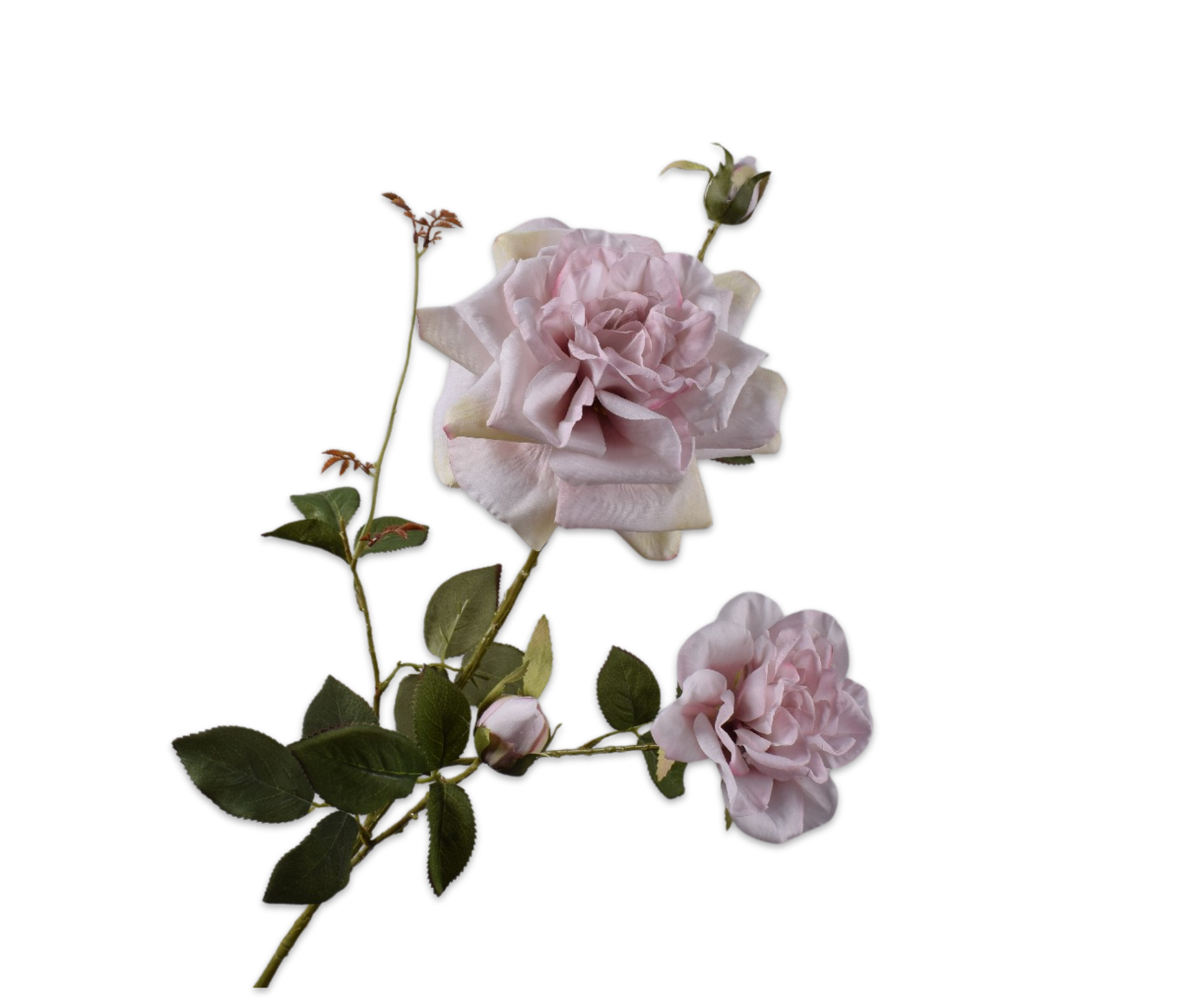 Rose Spray, Lyserød/Creme 102cm / Silkeblomster