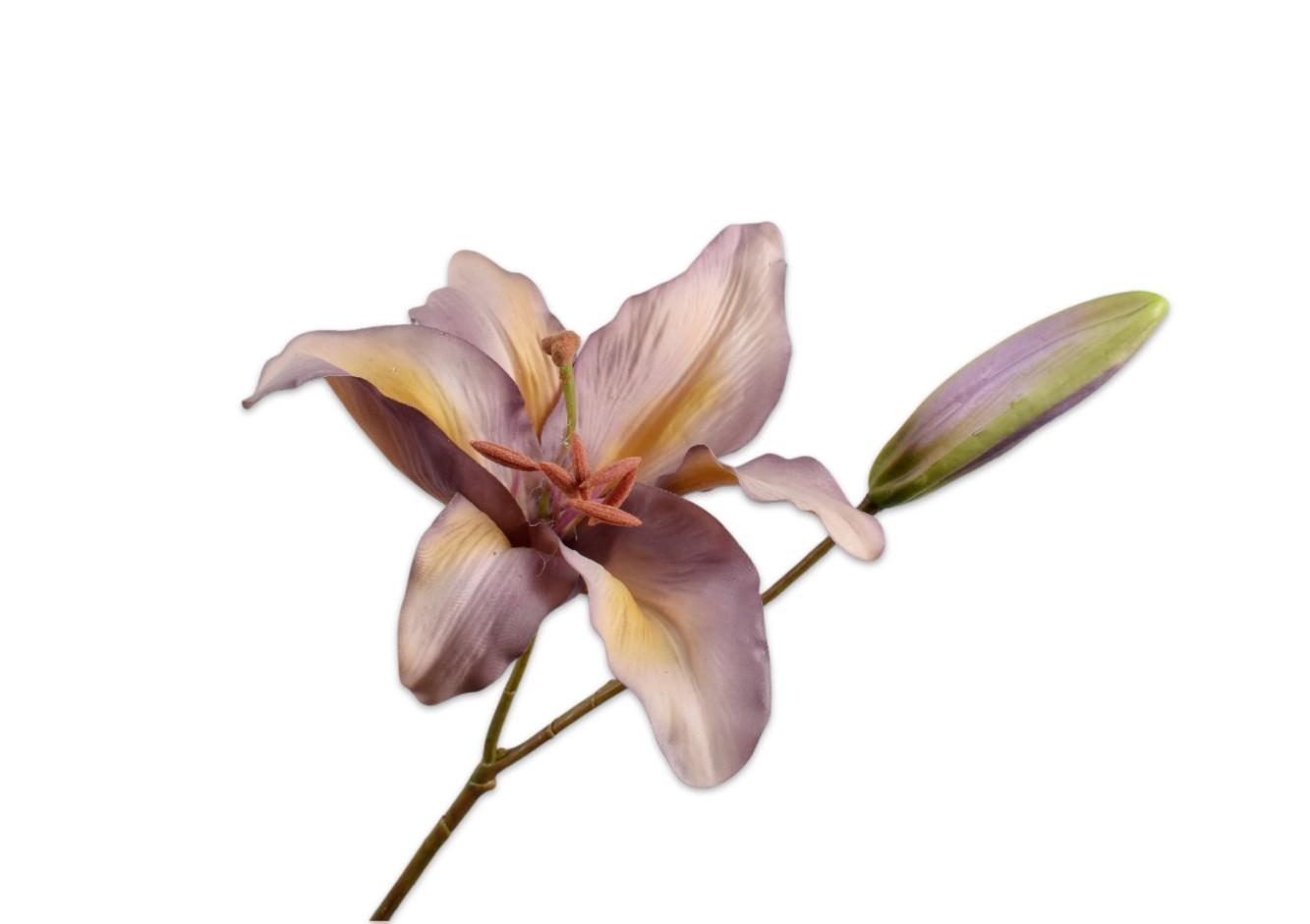 Lily Spray, Mauve/Grøn 80 cm / Silkeblomst
