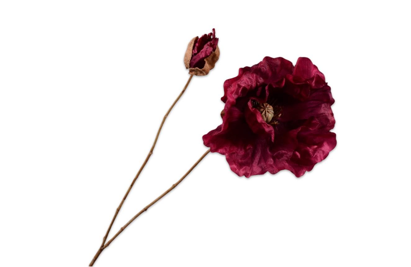 Poppy Stem, Fuchsia 82 cm / Silkeblomst