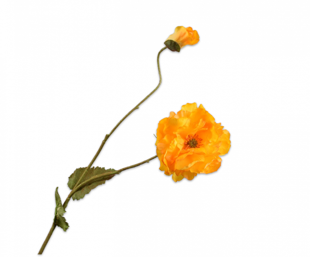 Poppy Spray Yellow/Silkeblomst