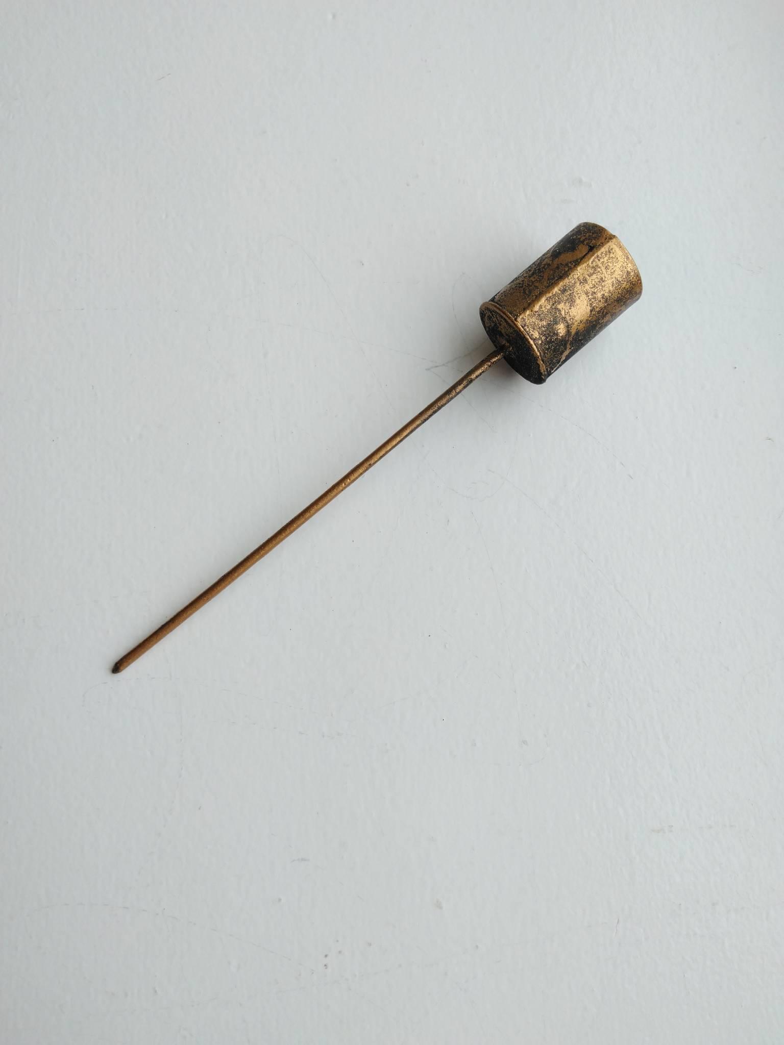 Lyseholder H15,5cm D2,3cm Antik Guld