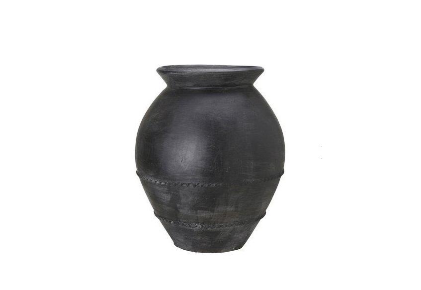 Keramikkrukke Baku Sort Terracotta 52 x 45 cm