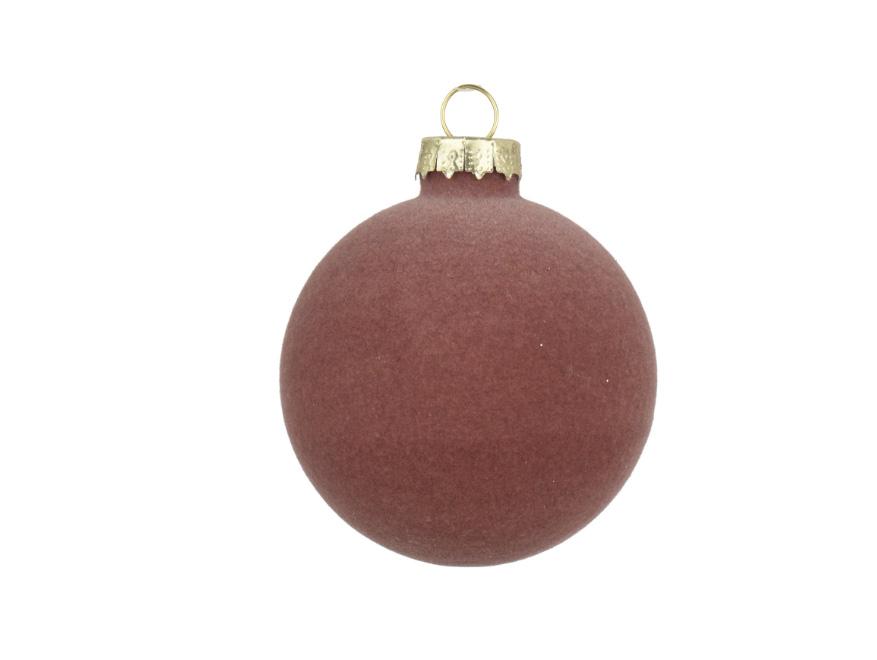 Glasjulekugle Med Fløjl Dark Pink 20 cm