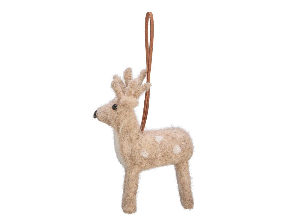 Rensdyr Filt Beige 11 x 6 cm