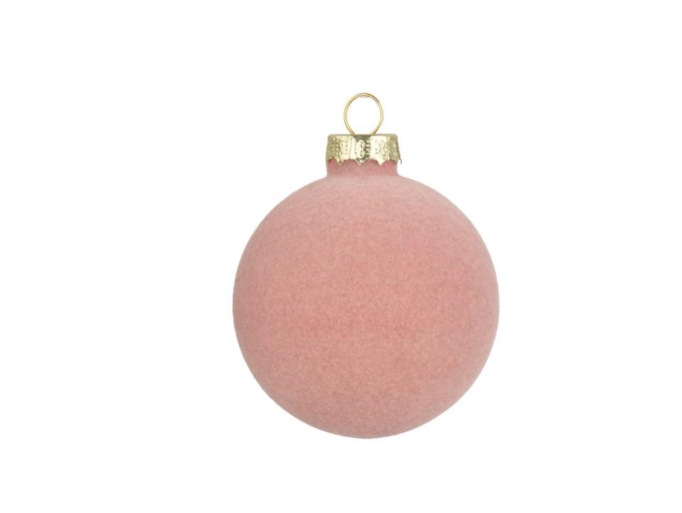 Glasjulekugle Med Fløjl Pink 15 cm