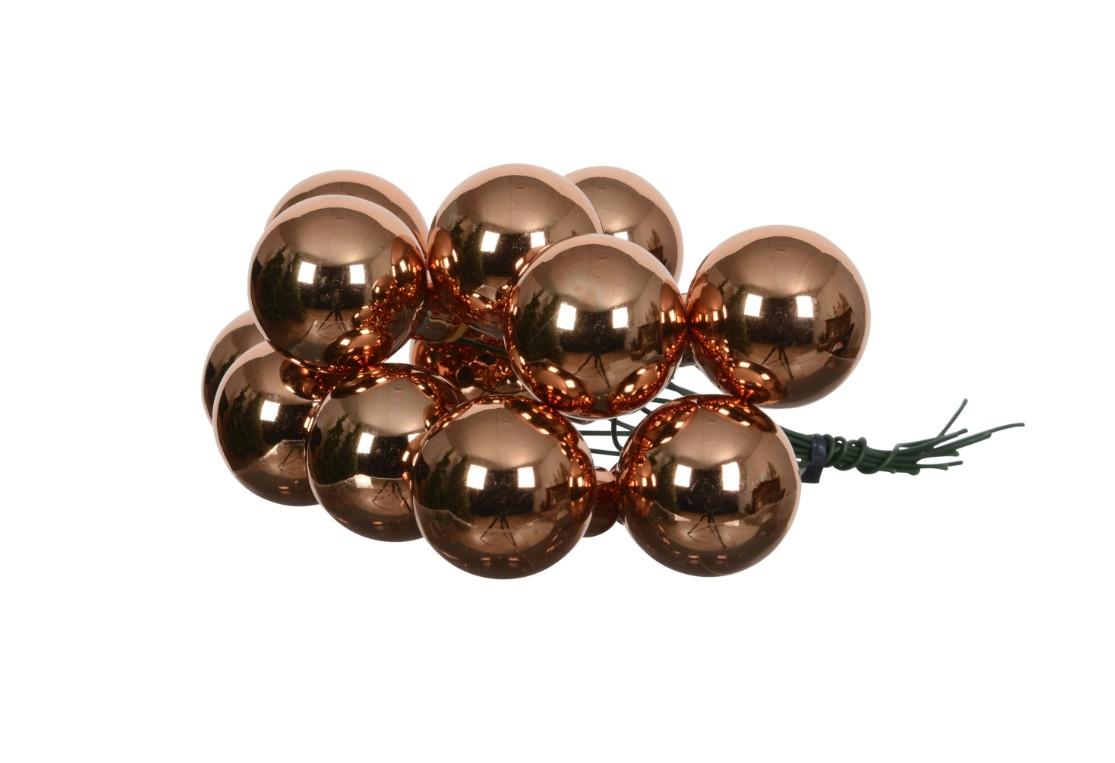 Glaskugler Kobber 144 Stk 2,5 cm