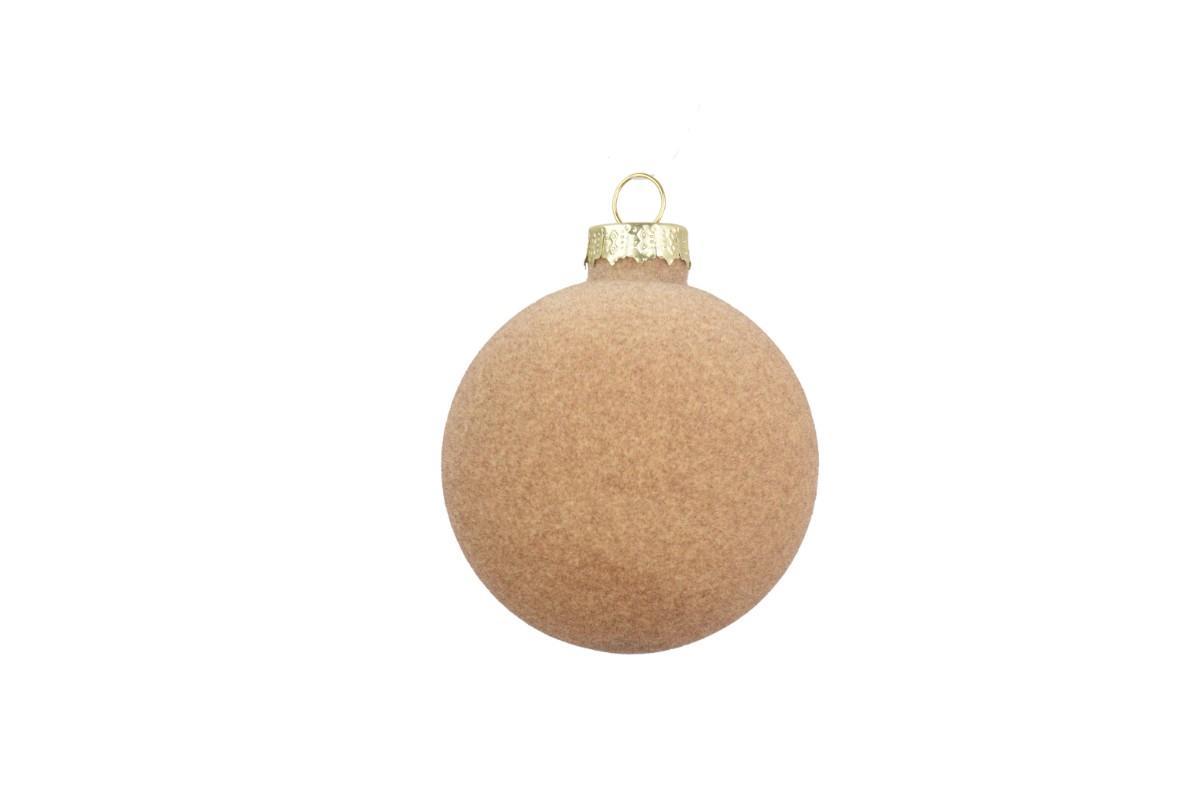 Glasjulekugle Med Fløjl Sand 15 cm