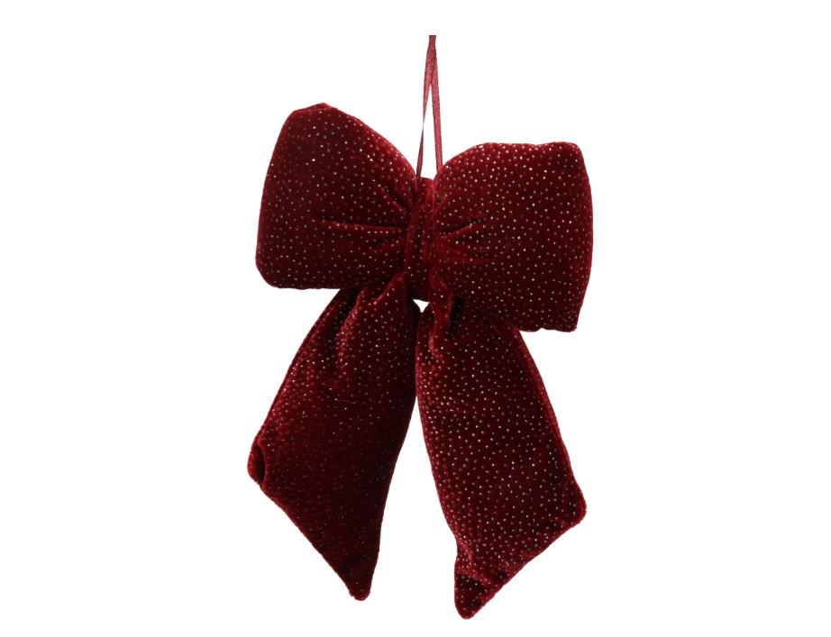 Sløjfe Teddy Glimmer Mørkerød 30 x 21 cm