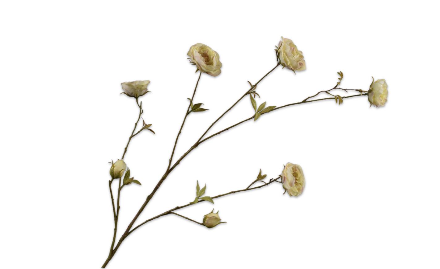 Rose Spray, Cream/Gul 117 cm / Silkeblomst
