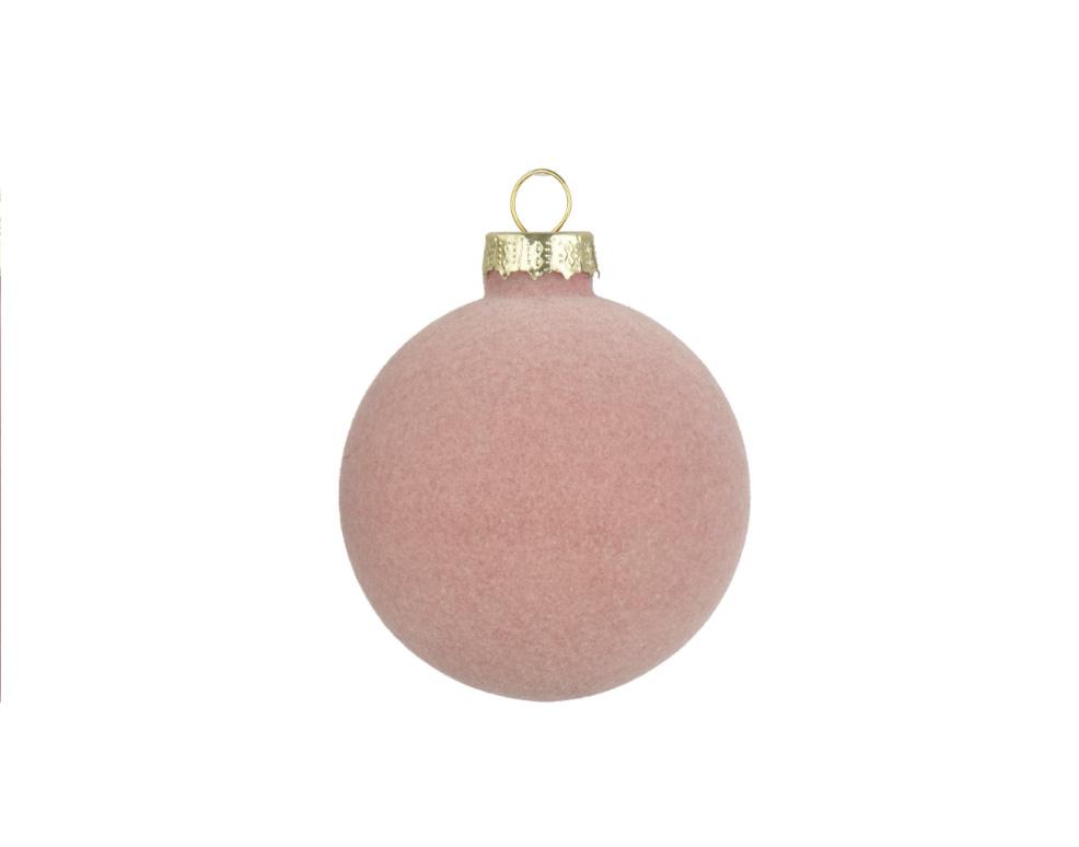 Glasjulekugle Med Fløjl Pink 20 cm