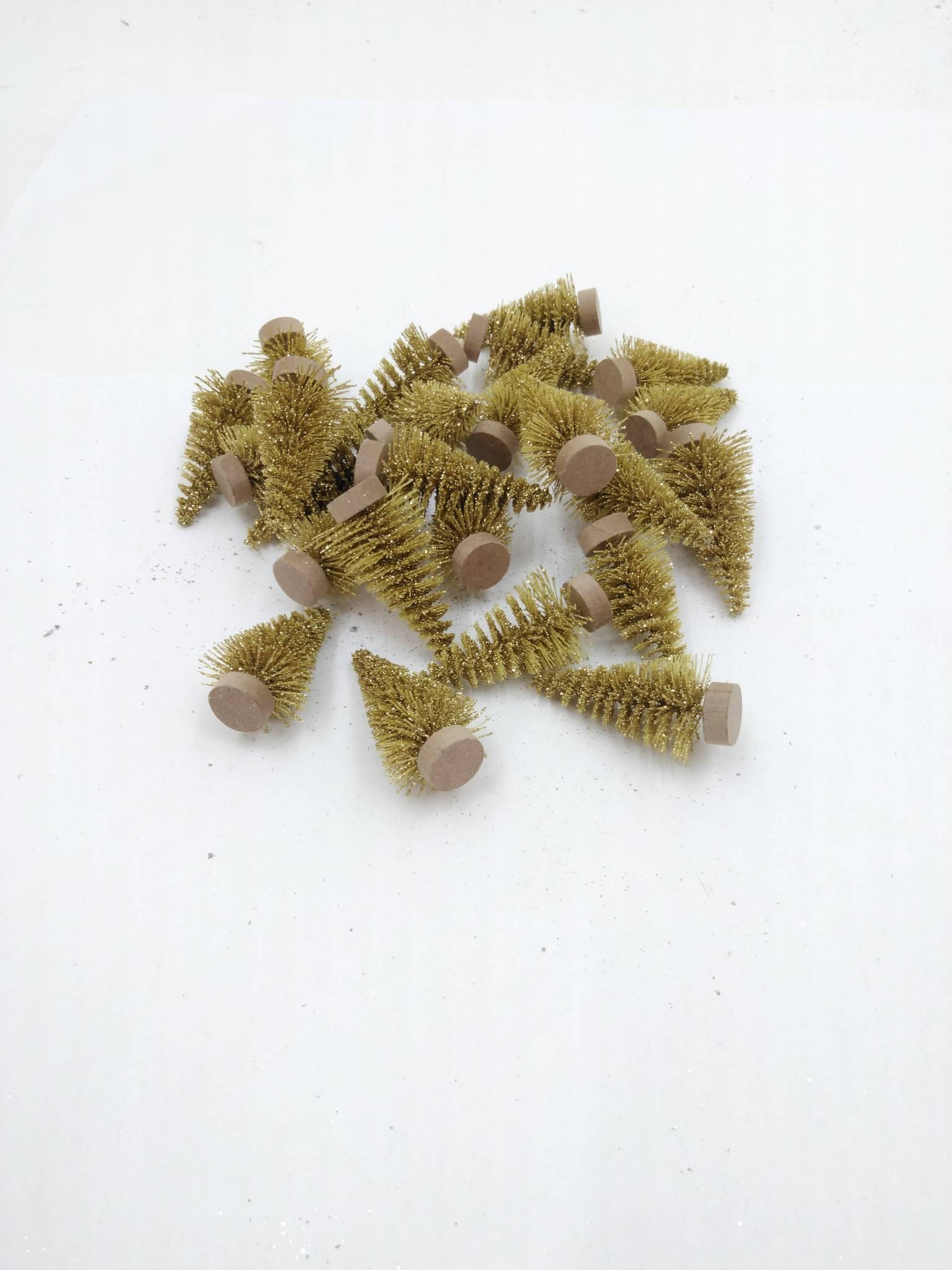 Juletræ Mini Guldglimmer 24 Stk 5 cm